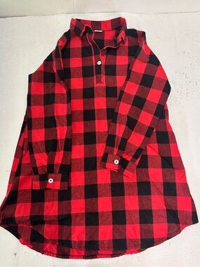 PatPat Red and Black Buffalo Plaid Button-Down Shirt
